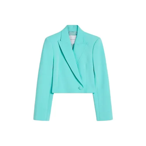 SCANLAN THEODORE Tailored Crop Jacket Jackets Coats Women's Turquoise/Green Turquoise Stone Color