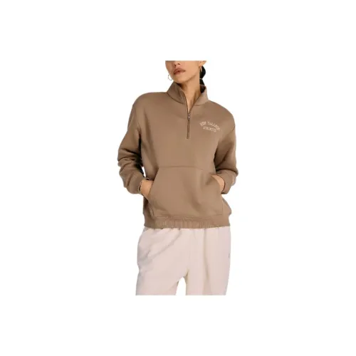 New Balance Graphic Quarter Zip Sweatshirt Women's Mushroom Color