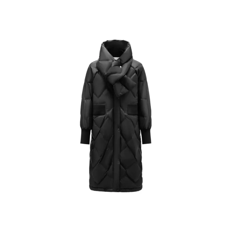 JZ Juzui Down Jacket Women's Plain Black-0