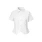 White Short-Sleeved Waist-Cinching Shirt