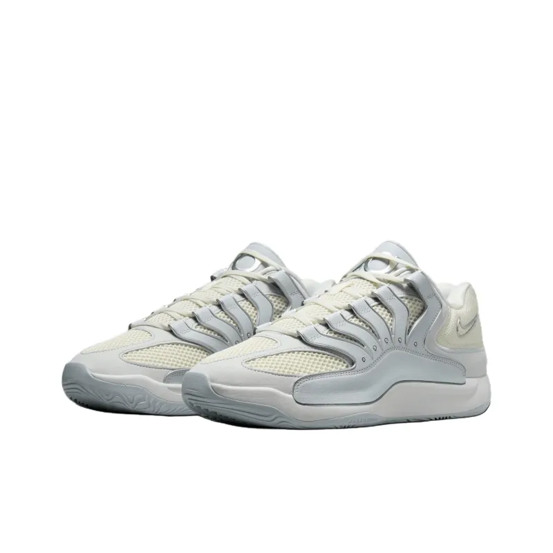 Nike KD 18 Anti Slip Wear Resistant Low Top Basketball Shoes Men's Gray White-4