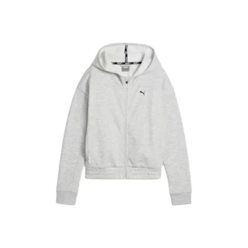 PUMA Train Favorite Full-Zip Training Fleece Jackets Coats Women's Light Gray