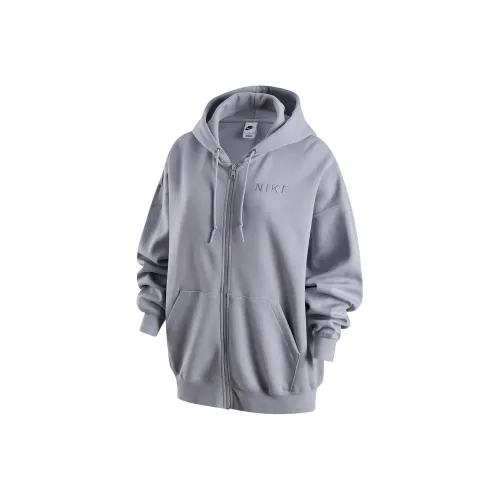 Nike Women'ss Zip Up Hooded Jacket Gray