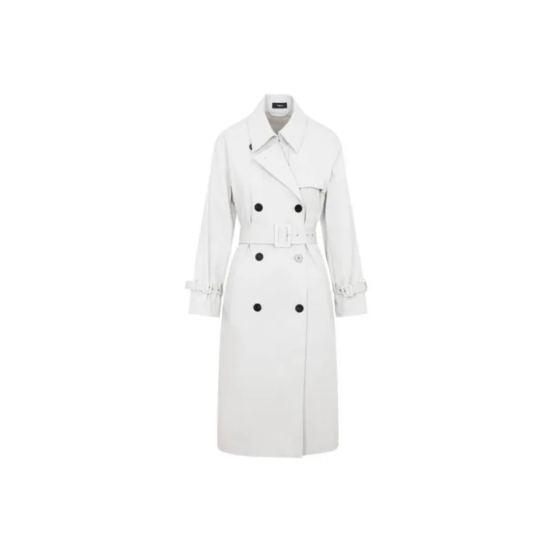 THEORY Double-breasted Belted Trench Coat-0
