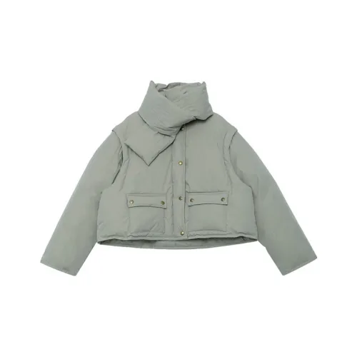 Half Circle Down Jacket Women's Gray Pea Green