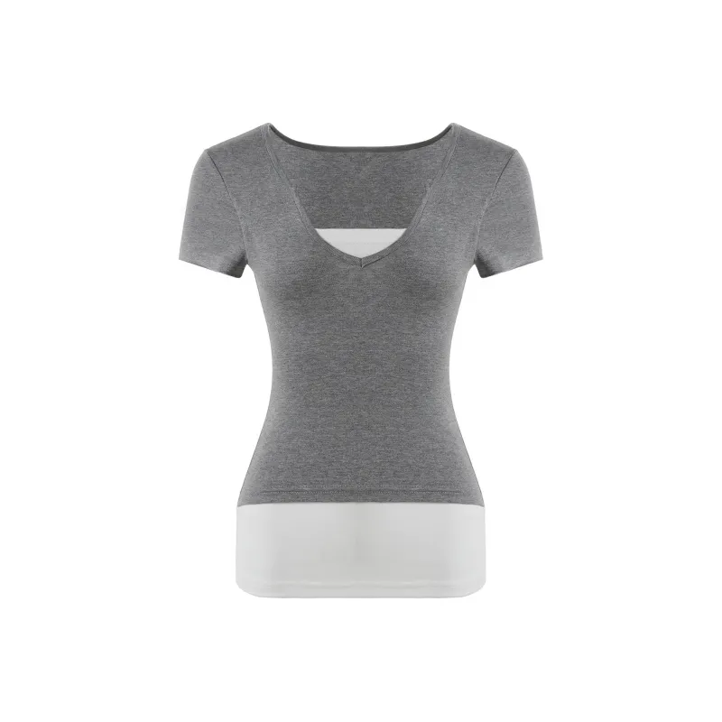 FOASIS T Shirt Women's Light Gray-3