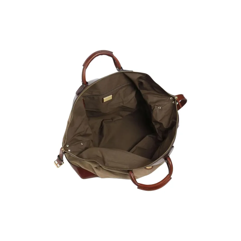 THE BRIDGE Leather trim Canvas Luggage Bag-3