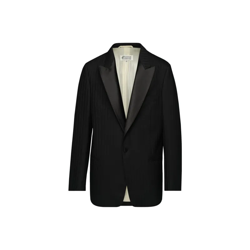 Maison Margiela Striped Effect Oversize Tuxedo Blazer-0