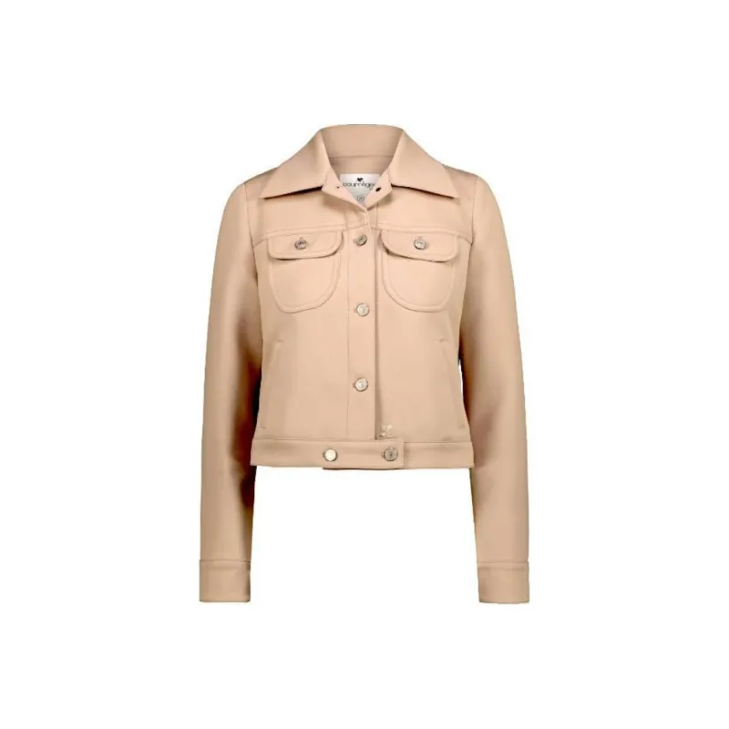 COURREGES Twill Trucker Jacket 'Cream'-0