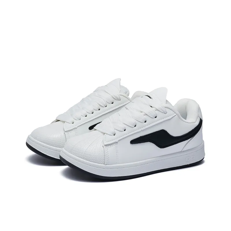 Cat Seven Seeks Anti Slip Wear Resistant Low Top Skateboard Shoes Women's White Black-1