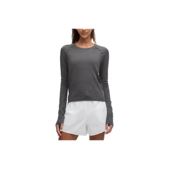 Lululemon Swiftly TechTextured Knit Long Sleeve Silverescent™ Shirt Women's Gray/Graphite Grey