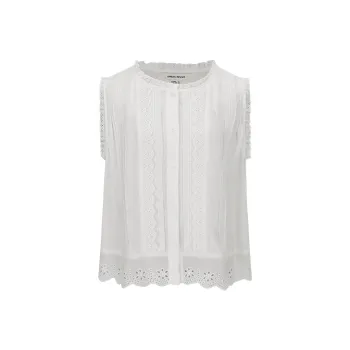URBAN REVIVO Boho Style Shirt Women's Raw White