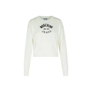 MOSCHINO Logo Intarsia Crewneck Jumper