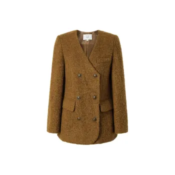 JZ. ANNAKRO Coat Women's Brown Yellow