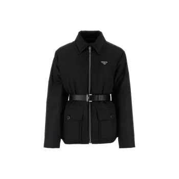 PRADA Logo Plaque Belt Detailed Jacket