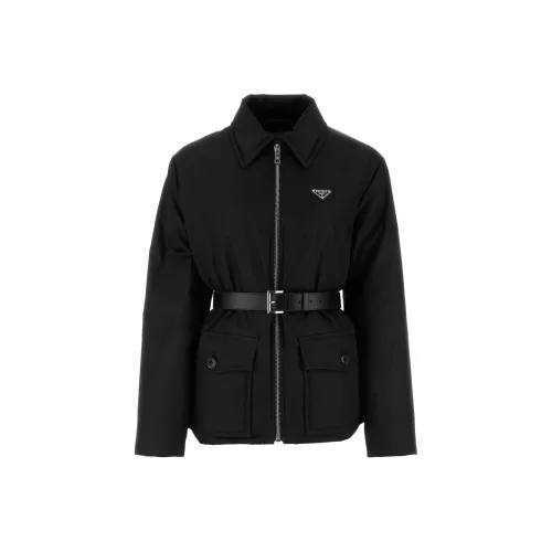 PRADA Logo Plaque Belt Detailed Jacket