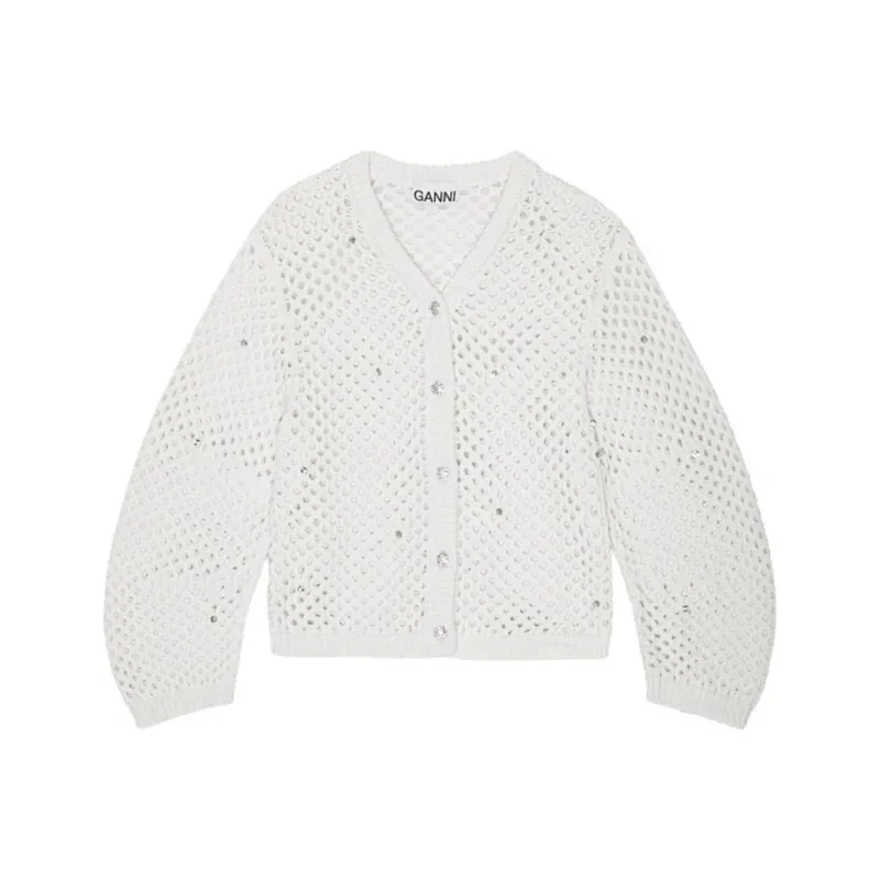 GANNI Open knit Cardigan-0