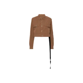 Rick Owens DRKSHDW Cape Sleeve Cropped Outershirt Jacket 'Khaki/Brown'