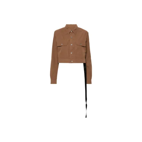 Rick Owens DRKSHDW Cape Sleeve Cropped Outershirt Jacket 'Khaki/Brown'
