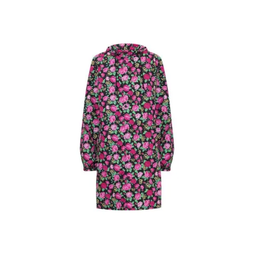 Balenciaga Floral Pattern Hooded Coat