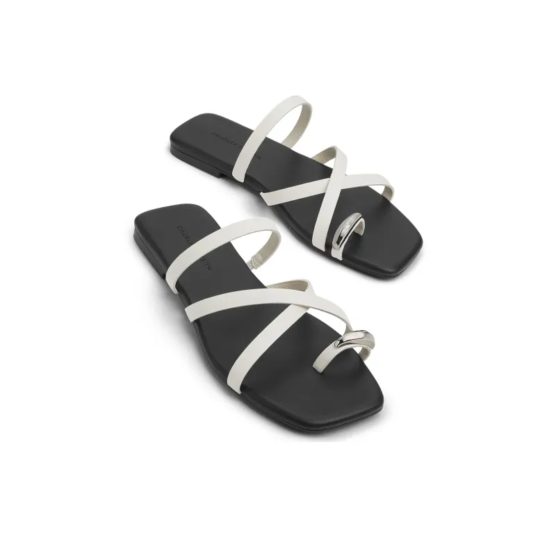 CHARLES&KEITH Composite Sole Slide Slippers 1.5cm Women's-3
