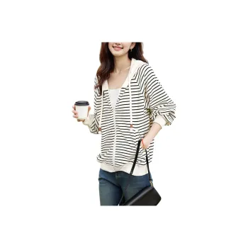 Wbwq Sweatshirt Women's Apricot Base With Black Stripes