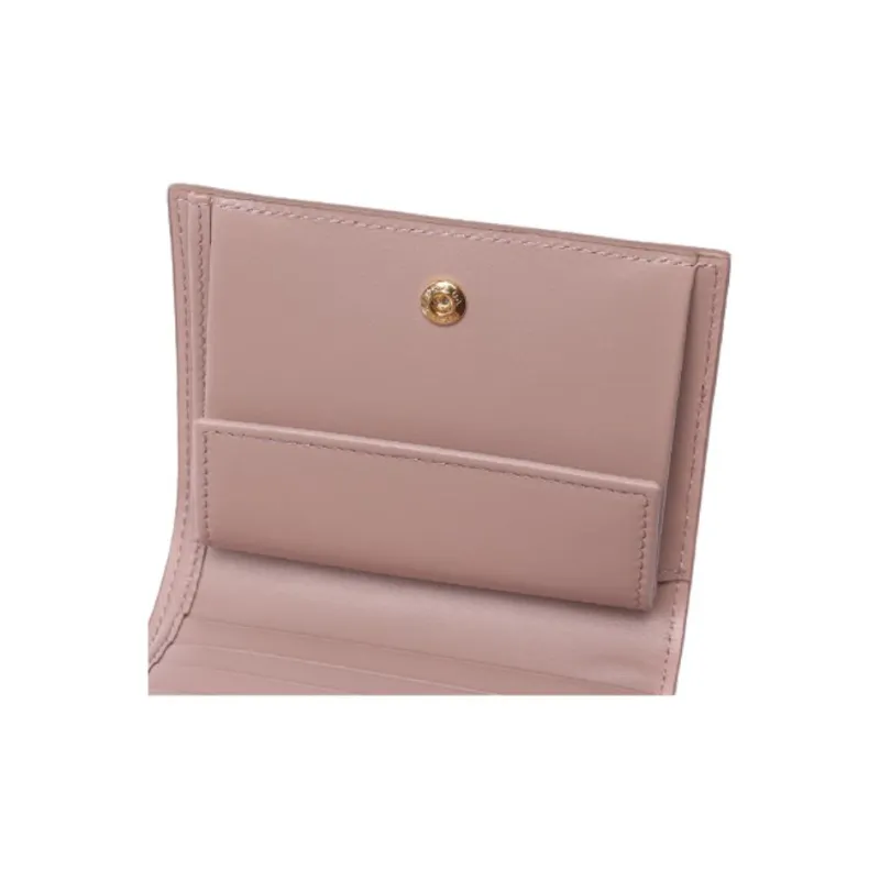PRADA Cow Leather Wallet Women's Pink Beige-4