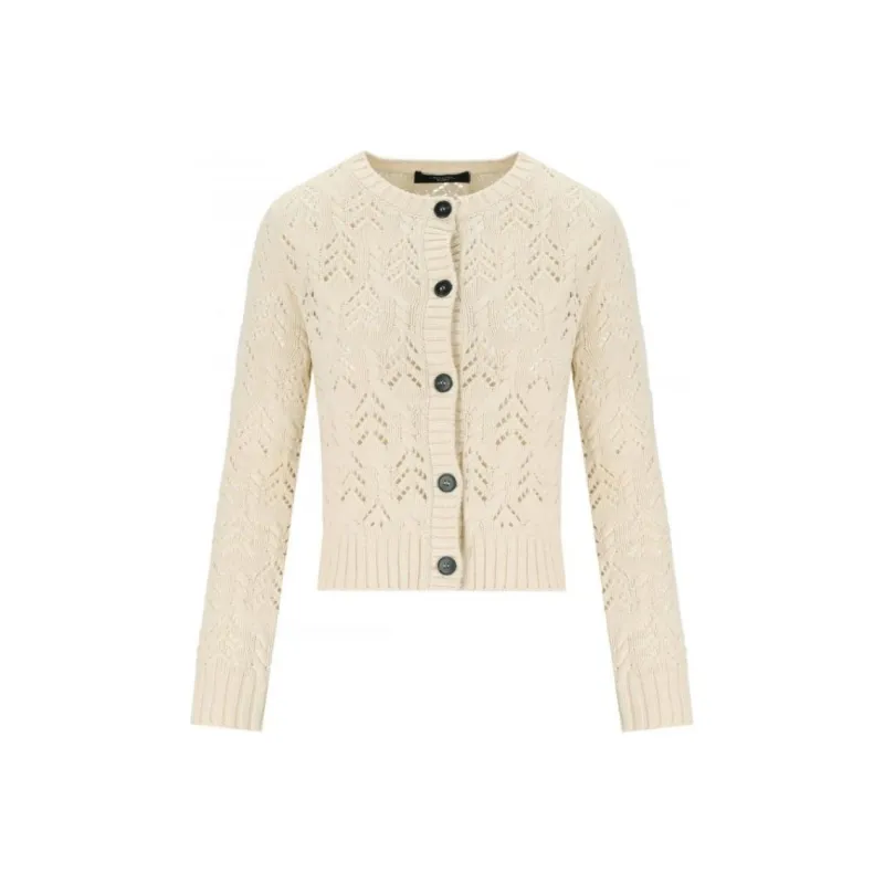 WEEKEND MaxMara Panaria Button Up Crewneck Cardigan-0