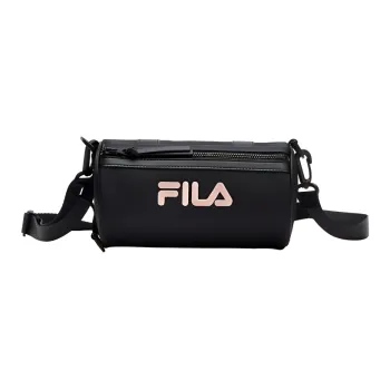 FILA FUSION PU Cylinder Bag, Shoulder Bag, Crossbody Bag Unisex Pitch Black