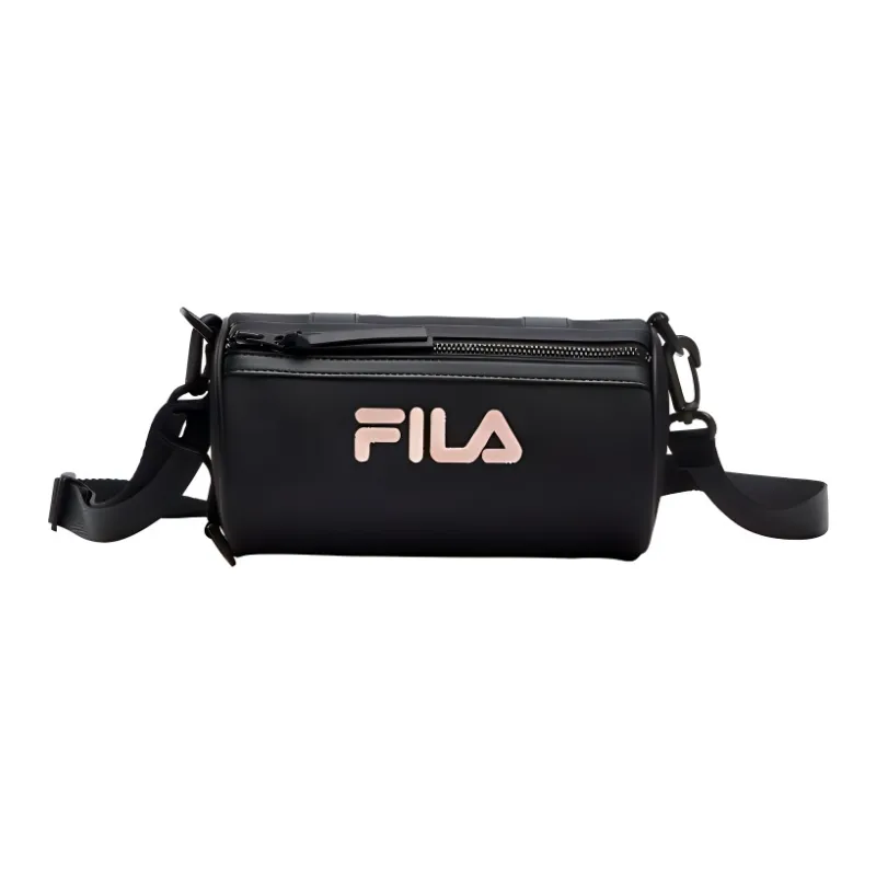 FILA FUSION PU Cylinder Bag, Shoulder Bag, Crossbody Bag Unisex Pitch Black-0