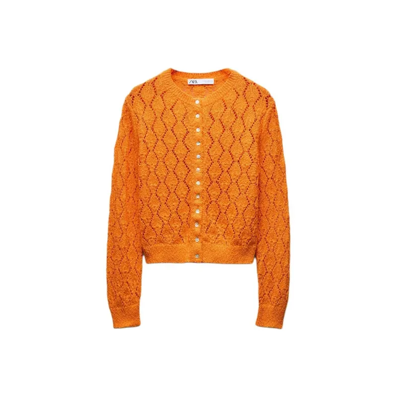 ZARA Knitwear Women's Stripe/orange-0