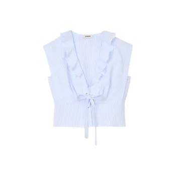 Sandro Striped Crop Top