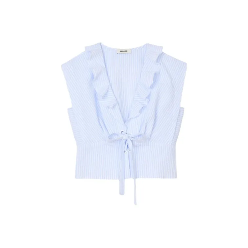 Sandro Striped Crop Top-0