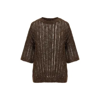 Brunello Cucinelli Short Sleeved Crewneck Knitted Jumper