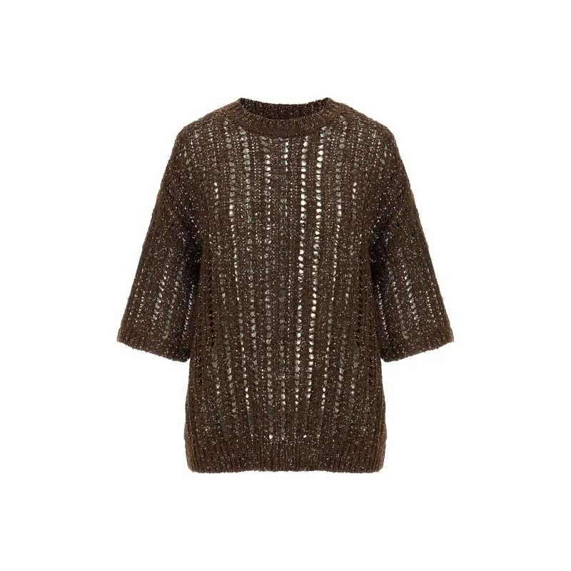 Brunello Cucinelli Short Sleeved Crewneck Knitted Jumper-0