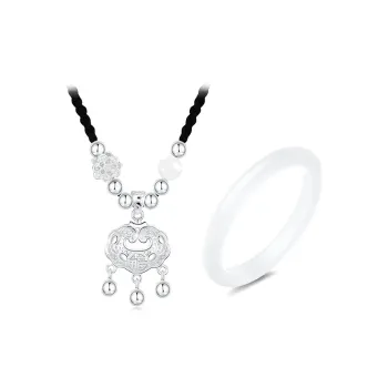 JOYDINNY Glass Cat Eye Jade Necklaces Women's