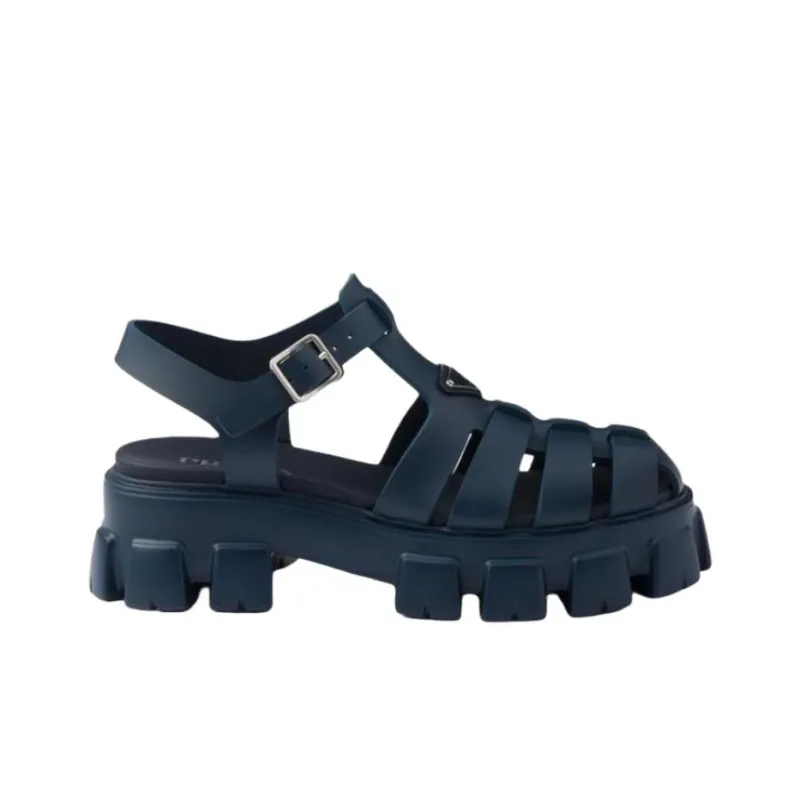 PRADA Monolish Roman Sandals 5.5cm Men's Blue-1