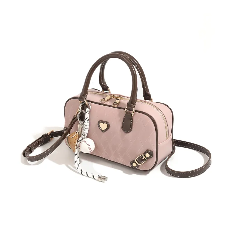 BOBDOG PU Shoulder Bag, Handbag Small Size Women's Pink-5