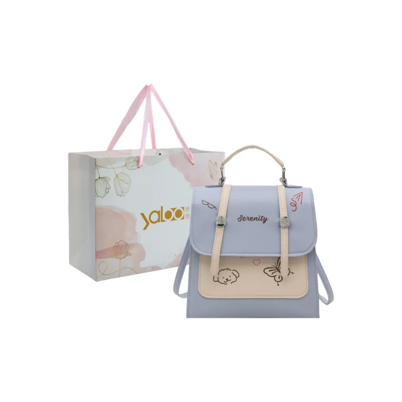 Yalu PU Backpack Unisex Blue/Pink/White/Black-0
