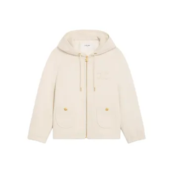 CELINE Triomphe Blouson Jacket In Double Face Cashmere