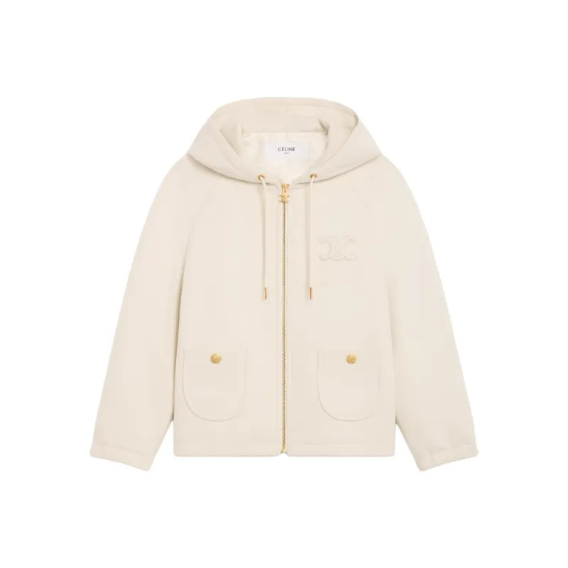 CELINE Triomphe Blouson Jacket In Double Face Cashmere-0