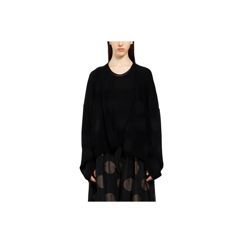 UMA WANG Belted Open Knit Cardigan-0