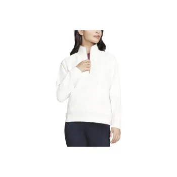 Skechers GO LUXE Rib 1/4 Zip Sweatshirt Women's White