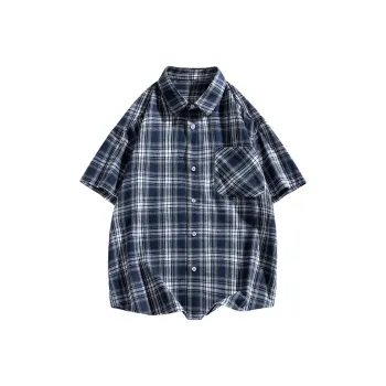 ROBINHOOD Shirt Unisex Navy Blue Plaid