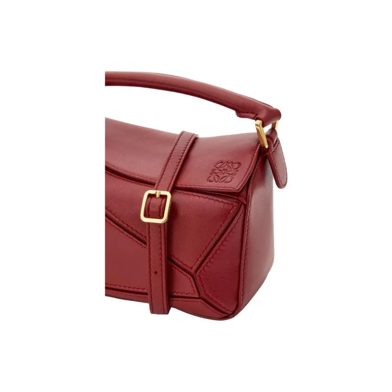LOEWE Puzzle Lambskin Puzzle Bag One Shoulder Handbag Mini Women's Burnt Red-10