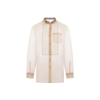 PRADA Organza Shirt Shirt Women's Beige