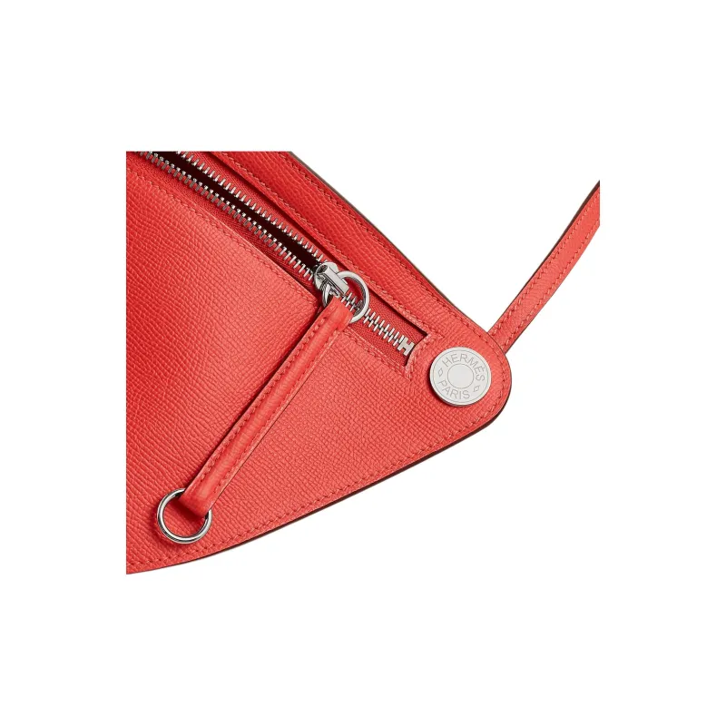 HERMES Petite Course Epsom Calfskin Shoulder Bag Small Size Women's Orange Field-4