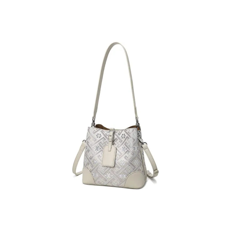 ESNSY Zhuangjin Shoulder Bag Women's Beige/Purple-1