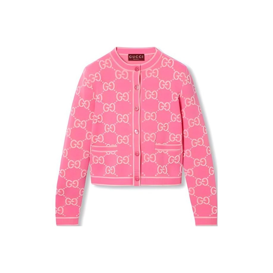 送料無料 店舗 Cheap Rcj Jordan Outlet - Gucci Pink Cardigan - Handcrafted トップス