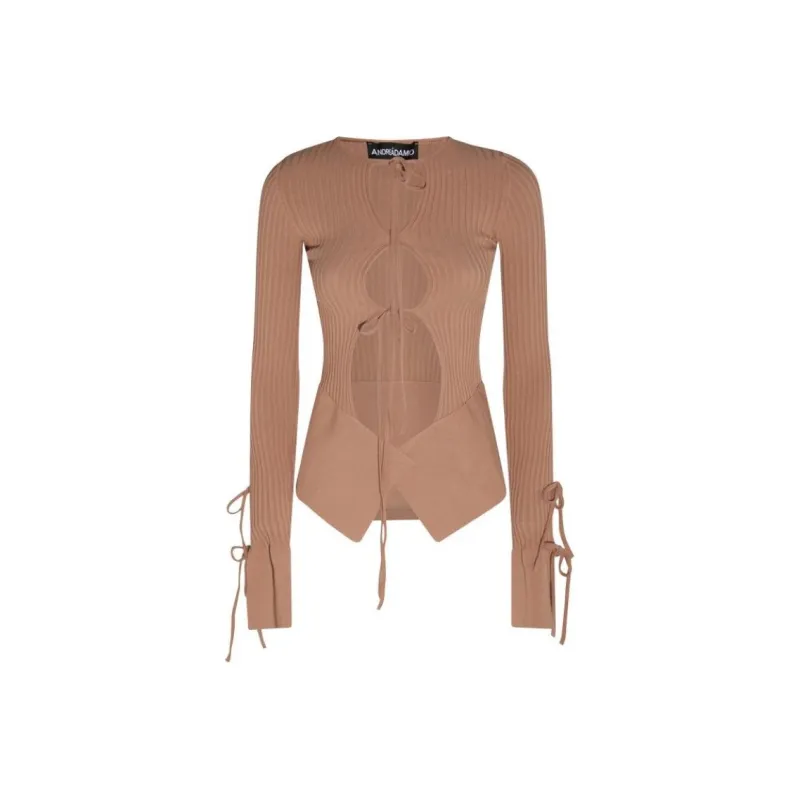 ANDREĀDAMO Ribbed knit Long sleeve Top-0